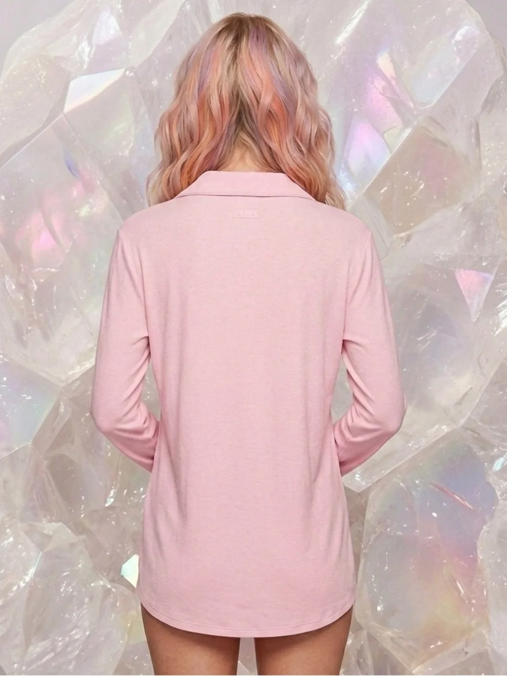 SKIMS Ultra Soft Pink Sleep Shirt | Size Large | NWT Pink Button-Down Lounge Top - Picture 3 of 6